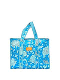 Cotton Tote bag for Women | Shoulder Bag | Reversible Bag | Durable Shopping bag | Reusable Grocery Bags | Eco friendly Bags| Handmade Cotton Bag | Stylish Quilted handBag (turqoise blue and white)