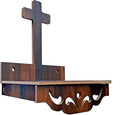 7CR Christ Temple (WB) Engineered Wood Home Wooden Wall Mounted Cross Shelf (Do-It-Yourself) Church, or Prayer Room – 26x16.5x32 cm – Elegant Handcrafted Design