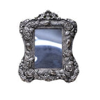 KridayKraft Aluminium Rose Flower Photo Frame with Silver-Plated Design Useful for Boys and Girls Home Decor, Wall Decor, Gifting and Showpiece (Silver, 24X19 CM)