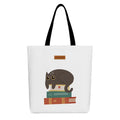 The Purple Tree Eco-Friendly Canvas Tote Bag, Sustainable, Reusable Shopping, Beach, Travel or Everyday Tote, Wide Tote Bag, Cute Cat