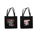 TheYaYaCafe Cotton Printed Tote Bag combo of 2|Multipurpose bags| Reusable Bags |Lightweight|Eco-friendly Grocery Bags