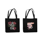 TheYaYaCafe Cotton Printed Tote Bag combo of 2|Multipurpose bags| Reusable Bags |Lightweight|Eco-friendly Grocery Bags