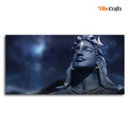 VIBECRAFTS Canvas Paintings for Living Room Drawing Room Shiva with Moon on the Head Wall Painting Fitted with Wooden Frame for Home|Office|Gift(PTVCH_2274)