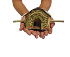 Brass Palki Showpiece for Home Decor Religious Mandir Mini Palanquin Idol Stand Handcrafted Golden Finish Puja Decoration Gift for Festivals and Housewarming