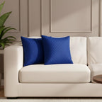 STITCHNEST Quilted Velvet Cushion Covers Set of 2 | Soft Blue | 18x18 Inches | Premium Sofa & Living Room Décor