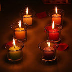 Manraj Glass Candles Holders Tealight Candle Holder Set of 6,Glass Votive Candle Holders,Clear Tea Light Holders Bulk for Wedding Holiday Birthday Party Dinner & Home Decor (6, Clear)