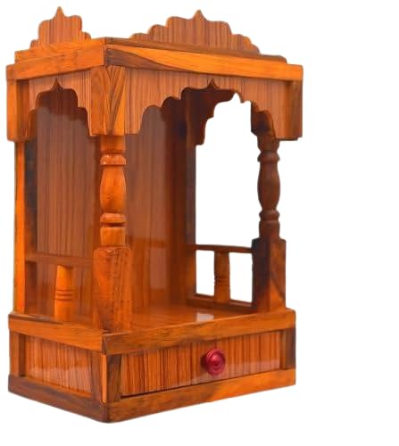fency and Beautiful Wooden Home Temple, Hindu Deity Statue for Home, Office, Bedroom, Living Room (44Hx29Dx19L)(Weight 1900gm)