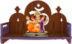 HOMEWEY DECOR Wooden Home Temple Handcrafted Support Heavy Idols Luxurious Finish Pooja Mandir for Home and Office Wall Mount for Pooja Room (TEMPLE102-04DM-25)