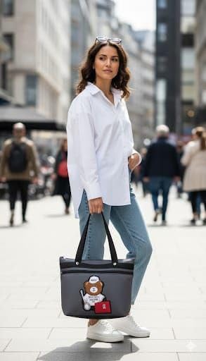 Shoping now Clothes Tote Grocery Bag Shoulder Casual Book Bag Large for Women Teddy Teachers,Cotton Bag Shopping Purse Handbag Reusable Multipurpose Use each Lunch Travel (30cm H x 33cm L x 11cm W)