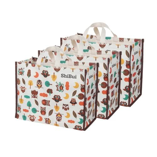 SHIBUI Big Heavy Duty Large Eco Waterproof Cotton Canvas Cloth Grocery Shopping Bag for Men Ladies Vegetable Milk Fruits with Hand Carry Handle Lunch Box Jhola Tote Bags (3, Multi-Color)