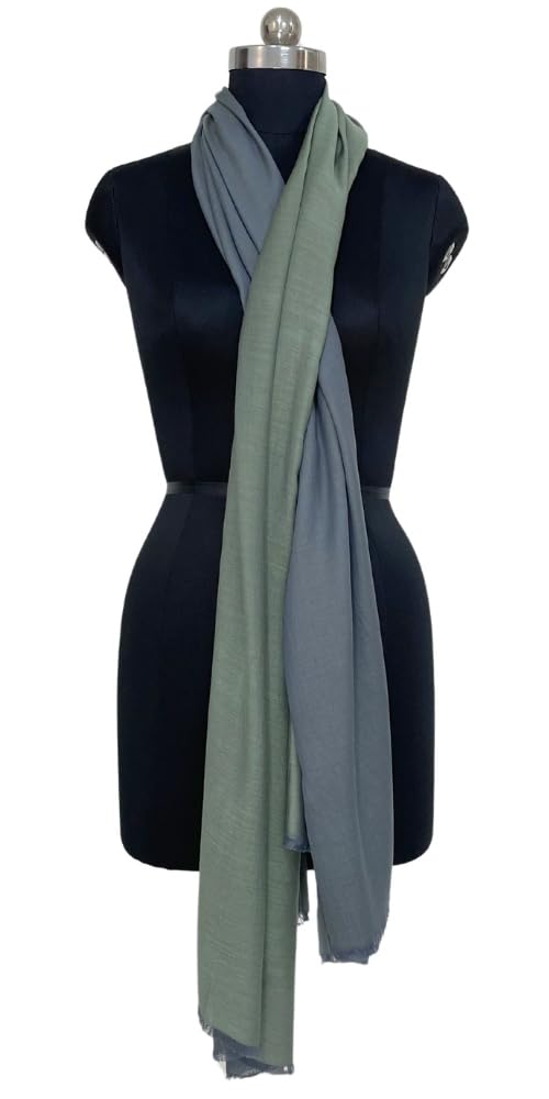 Hastakrutam Reversible Pashmina Silk Stole (Moss Green)