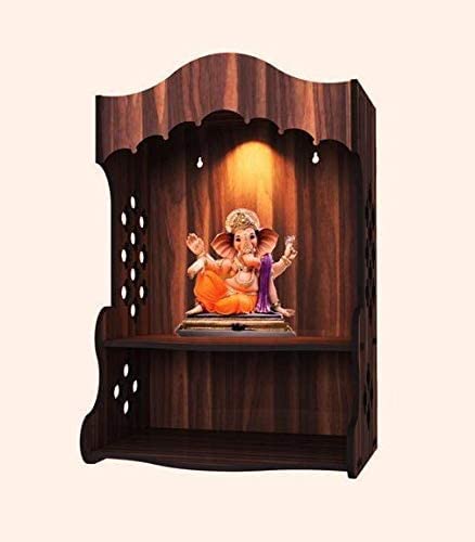 Ssi Fully Handmade Beautiful Small Wooden Home And Office Temple/Pooja Mandir, 22 Centimeters, 40 CM