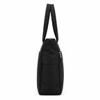 Bag-Age HB53 Large Tote Bag for Girls & Women | Water-Resistant Nylon Handbag with Multiple Compartments, Laptop Work Bag for Office, Travel, Shopping & Daily Use (Black)