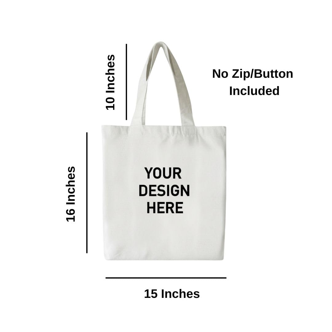 F2P Feel To Print Custom Tote Bag | Personalized Cotton Canvas Tote | Eco-Friendly Reusable Shopping, Travel & Gift Bag with Custom Name, Logo or Design