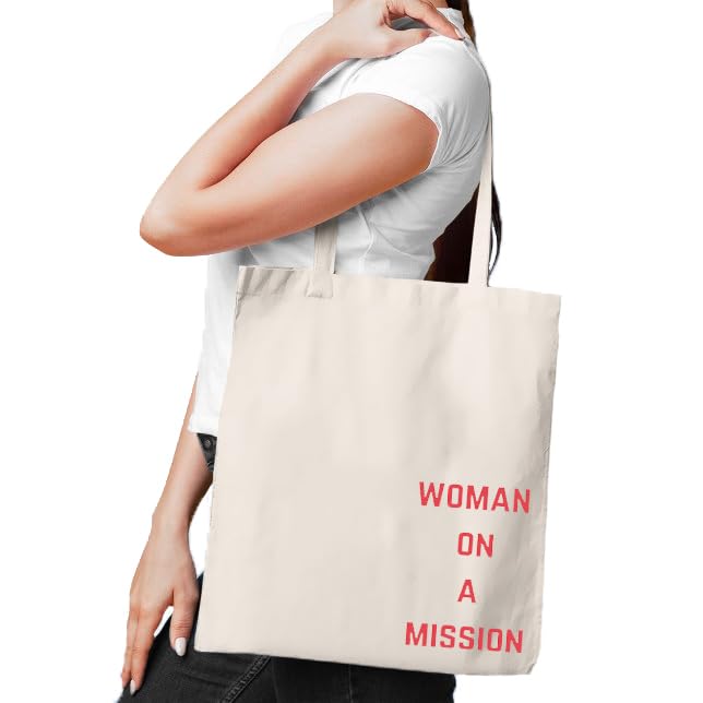 Peach Blossom Reusable Zipper With Pouch Tote Bags, 100% Cotton Shopping/Grocery Bag, Multi-Purpose Bag 5kgs Capacity, Single Pack (Cbag_White_Womenmisson)