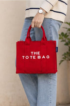 AQVA Small Tote Bag for Women with Pouch | 100% Cotton Canvas Mini Handbag | Stylish Shoulder Bag for Office, Travel, Daily Use (10x8x5 inch, Red)