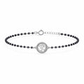 Clara 925 Sterling Silver Baby Kid Nazariya Om Bracelet with Black Beads