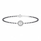 Clara 925 Sterling Silver Baby Kid Nazariya Om Bracelet with Black Beads
