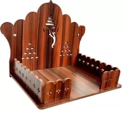 SSI Fully Handmade beautyfull Small Wooden Home and Office Temple/Pooja Mandir Pooja ghar (DRK Brown)