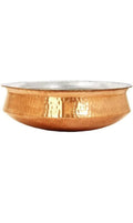 biryani Handi,Pure Copper Lagan Handi Dish pan with Tin Lining, Cookware and Serveware,5 to 6 litres, Heavy Gauge Diameter 12 inch Dum Biryani Rice and Veg/Nonveg,Copper Pot Weight 2500 gm