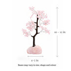 Vederra Certified Rose Quartz Crystal Tree |10-12 inch(300 Beads) with lab Certificate|Natural Stone Tree|Feng Shui & Vastu Home Decor|Gemstone Tree for Anniversary, Wedding & Housewarming Gift