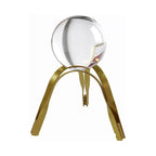 Quoreva Crystal Ball with Gold Stand – Clear Glass Sphere for Photography, Feng Shui, Meditation, and Home Décor – 21 cm Display Size