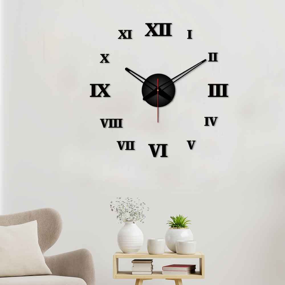 VIBECRAFTS Designer Roman Number Big Size 3D Infinity Wall Clock for Home Decor, Office, Living Room, Bedroom, Cafe's, Gifts (WWCVC1Pcs_20001N)
