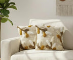 Furnistitchs Premium Decorative Throw Cushion Pillow Cover Boho Home Decor - Living Room Bedroom Couch Sofa Cushion Covers 16 inch x 16 inch (1, Cream Leaves)