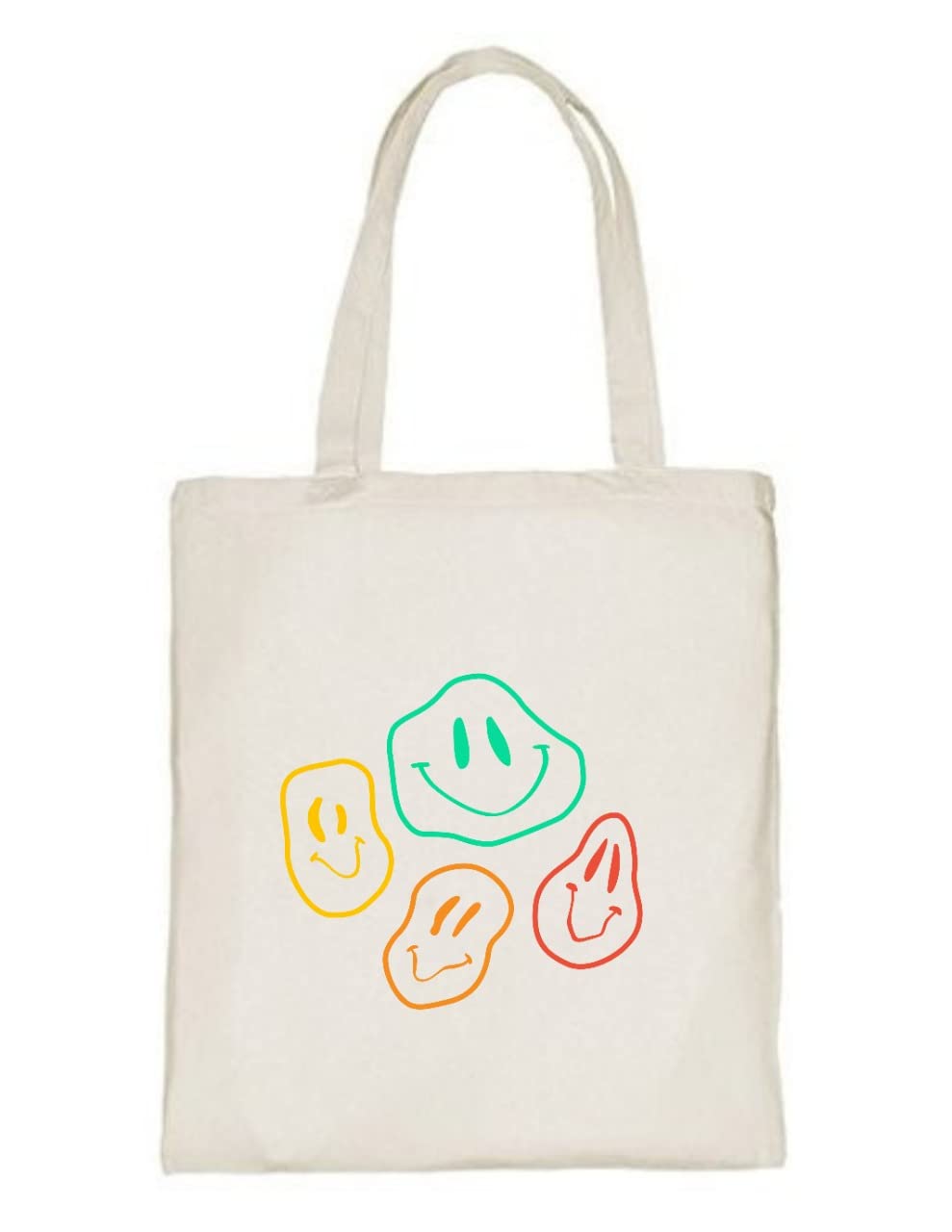 Delhi Printing Co. Smily tote bag|Strong Cotton Bag for Shopping | Canvas Tote Bag for Women & Girls | Stylish Cotton Handbags (DCTBH-141)