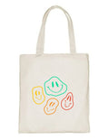 Delhi Printing Co. Smily tote bag|Strong Cotton Bag for Shopping | Canvas Tote Bag for Women & Girls | Stylish Cotton Handbags (DCTBH-141)