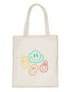Delhi Printing Co. Smily tote bag|Strong Cotton Bag for Shopping | Canvas Tote Bag for Women & Girls | Stylish Cotton Handbags (DCTBH-141)