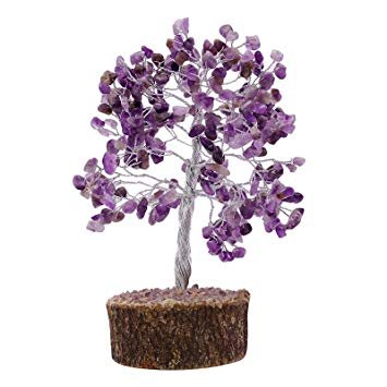 Whitewhale Amethyst Stone Tree Reiki Healing Crystal Gems Spiritual Feng Shui Vastu Table Decor