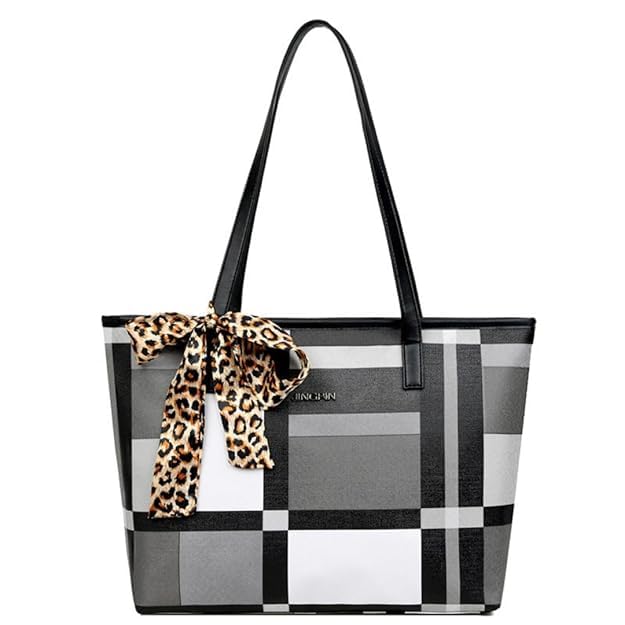 FLYMANN Women Tote Bag with zipper closure | Ladies handbag shopping, work and Daily use (BLACK)