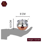 ZESTILO Ghee container with spoon, ghee container, ghee pot, oil dispenser for kitchen, ghee pot steel Oil Dispenser, copper bottom Finish 280 ml