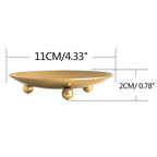 Home4Decor Gold Iron Plate Candle Holder, Decorative Iron Pillar Candle Plate, Set of 2, Pedestal Candle Stand for LED & Wax Candles, Incense Cones, Spa, Weddings (2 pcs)