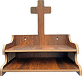 7CR Engineered Wood God Jesus Home Temple (Height: 30, DIY(Do-It-Yourself)) Wooden Wall Mount Prayer Shelf with Cross – Small Home Temple for Christians,Wooden Home Altar, Shrine Catholic