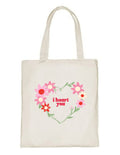 Delhi Printing Co. I heart you tote bag|Strong Cotton Bag for Shopping | Canvas Tote Bag for Women & Girls | Stylish Cotton Handbags (DCTBH-174)