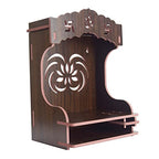 Lexical Wooden Readymade Wall Hanging Puja Temple for Home God Stand for Pooja Room Mandir Wood Devghar Stand for Office and Shop Lexical-392