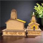 Handcrafted Wooden Chardham Temple Model, Kedarnath Yamunotri Replica for Home Mandir, Puja Room, Traditional Religious Decor, Spiritual Gift