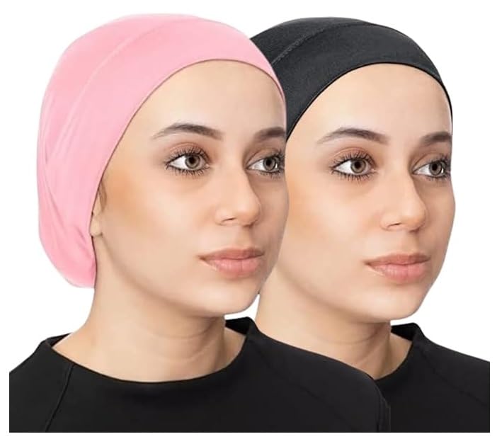 PAROPKAR Women Hijab Undercap Hijab Scarf For Muslim Women Under Scarf Hijab Cap Solid Colour Hijab Tube Unisex Stretch Dreadlocks Tube Neck Gaiter & Neck Warmern Bandana (Black Peach)