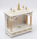 Jodhpur Handicrafts MDF Wood Home Temple Wooden Puja Mandir for Home Handcrafted Wooden Temple (18 inch x 9 inch x 22 inch, White)