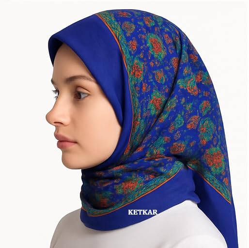 KETKAR Women's Woolen Winter Scarf | Soft & Warm Cold Weather Muffler, Wrap & Shawl | Elegant Wool Blend | Pack of 1_Blue