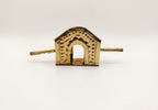 Brass Palki Showpiece for Home Decor Religious Mandir Mini Palanquin Idol Stand Handcrafted Golden Finish Puja Decoration Gift for Festivals and Housewarming