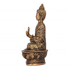 ARTVARKO Brass Buddha Statue Gautam Buddha Idol for Home Decor Vaastu Feng Shui Religious Gift 7 Inch, Pack of 1,