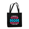 TheYaYaCafe® Mother’s Day Printed Canvas Cotton Black Tote Bag with Zipper | Gift for Mom | Lightweight & Multipurpose Shopping Bag