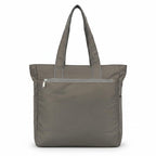 Bag-Age HB53 Large Tote Bag for Girls & Women | Water-Resistant Nylon Handbag with Multiple Compartments, Laptop Work Bag for Office, Travel, Shopping & Daily Use (Grey)