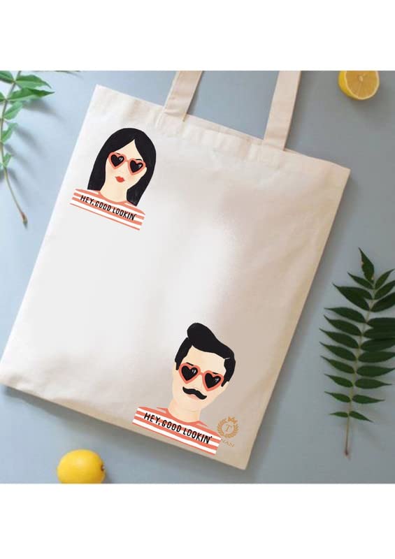 TAJNAN Reusable Tote|100% Organic Cotton Grocery Bag|Eco-Friendly, Multi-purpose|Sturdy Canvas with 15kgs Capacity|Stylish Designs (Pack of 1)
