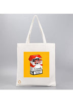 TAJNAN Reusable Tote Bag - 100% Organic Cotton Grocery Tote - Eco-Friendly, Multi-Purpose, Sturdy Canvas With 15kgs Capacity - Multiple Stylish Designs, Pack of 1 (Cig Bag)