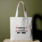 Reusable Cotton Fabric Cute Panda Printed Tote Bag Ideal for Travel Shopping College & Office Use (white-9)