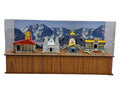 Wooden Chardham Mini Set Acrylic, Decorative Temple Model Collection with Display Case 18inch